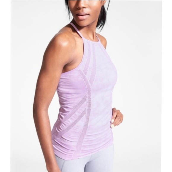Athleta Purple Lavender Headstand High Neck Seamless Tank Large - Picture 1 of 9